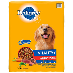 PEDIGREE VITALITY+ Hearty Beef and Vegetable Flavour Dog Dry 14kg
