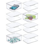 mDesign Small Mini Plastic Stackable