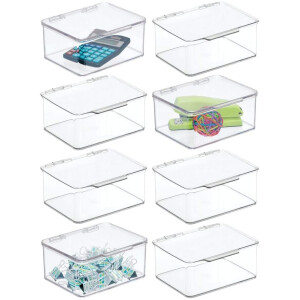 mDesign Small Mini Plastic Stackable