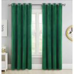 SINGINGLORY Green Velvet Curtains