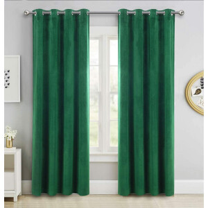SINGINGLORY Green Velvet Curtains