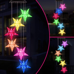 Color Changing LED Star Solar Wind Chimes