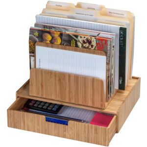 Bamboo Desktop File Folder Organizer