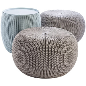Keter Urban Knit Pouf Ottoman Set