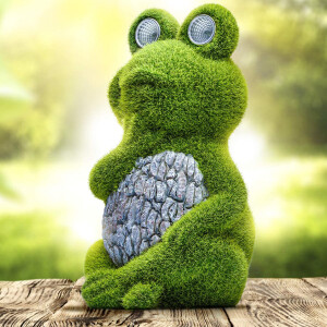 Solar Garden Statue of Frog with Solar Light Eyes