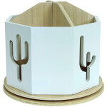 Decorative Wooden Rotating Pen and Pencil Cup