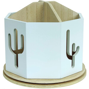 Decorative Wooden Rotating Pen and Pencil Cup