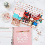 Rose Gold Desk Organizer for Women