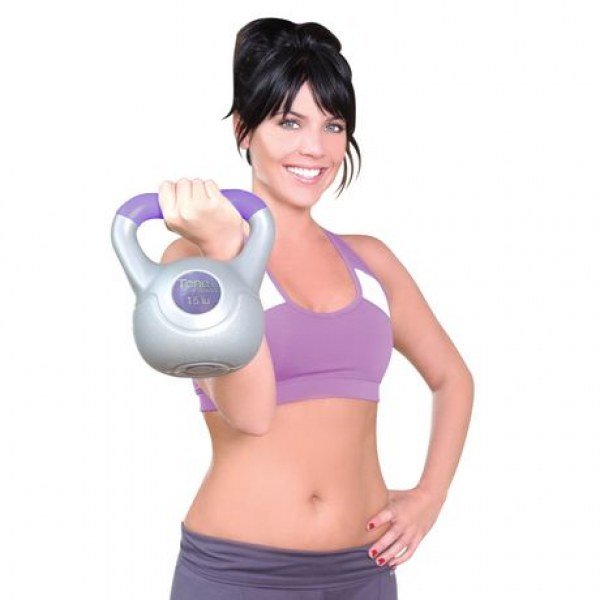Tone 15 lb Vinyl Kettlebell - Image 3