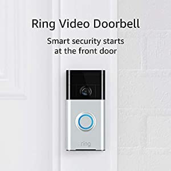 Ring Video Doorbell (1st Gen) ? 720p HD video, motion activated alerts, easy installation ? Satin Nickel