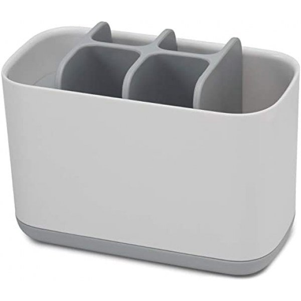 Joseph Joseph 70510 EasyStore Toothbrush Holder Bathroom Storage Organizer Caddy, Large, Gray