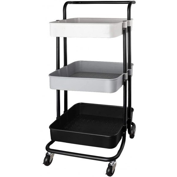 3 Tier Rolling Storage Cart Heavy Duty Mobile Rolling