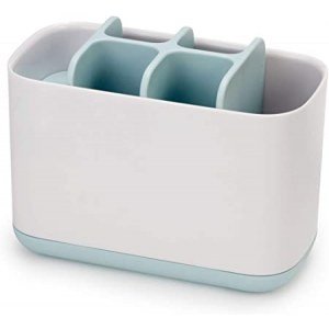 Joseph Joseph 70501 EasyStore Toothbrush Holder Bathroom Storage Organizer Caddy, Large, Blue