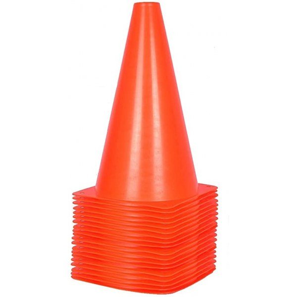 Alyoen 9 inch Traffic Cones, Plastic Sport Cones, Soccer Training Cones for Outdoor Activity & Festive Events (Set of 10 or 20)- 7 Colors