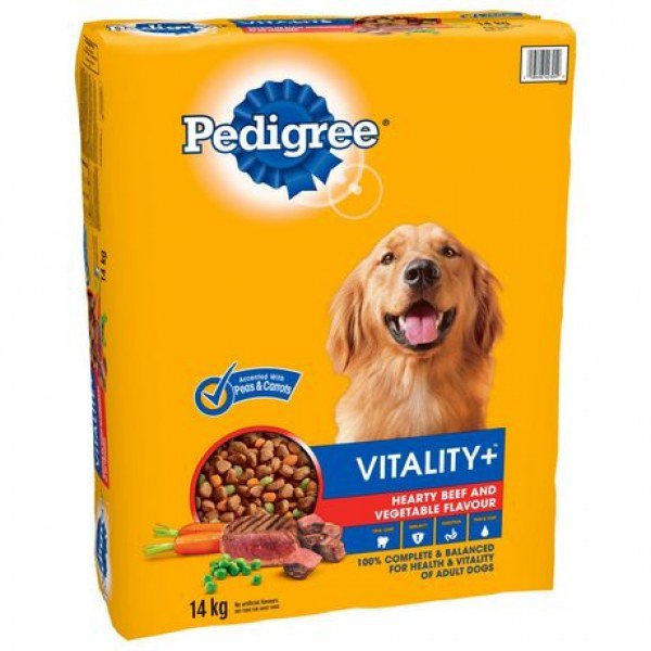PEDIGREE VITALITY+ Hearty Beef and Vegetable Flavour Dog Dry 14kg - Image 2