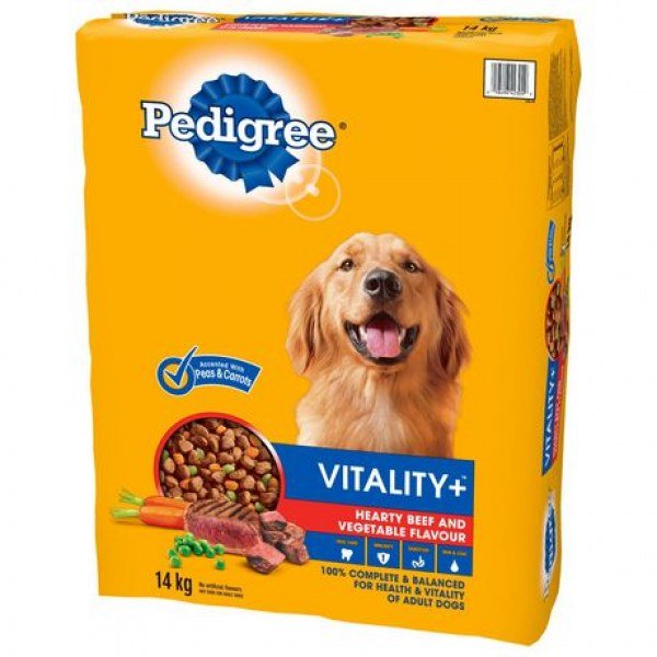 PEDIGREE VITALITY+ Hearty Beef and Vegetable Flavour Dog Dry 14kg - Image 3