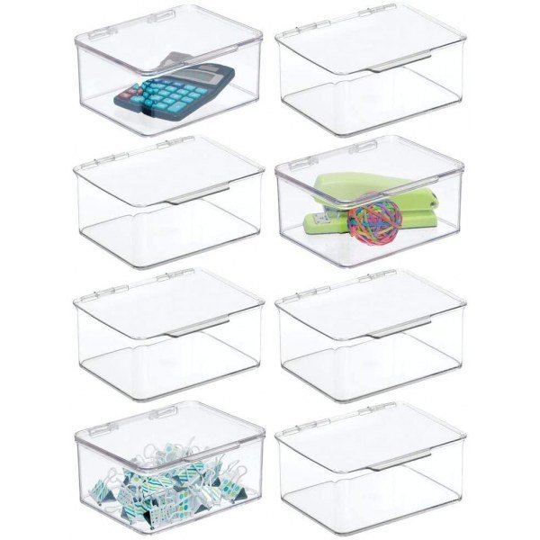 mDesign Small Mini Plastic Stackable