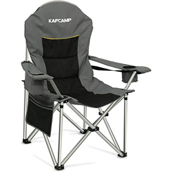 Camping Folding Chair Oversized for Outdoor: Heavy Duty Foldable Camp Chair Outside for Adults - Collapsible Padded Lightweight Sports Lawn Chair 400lbs
