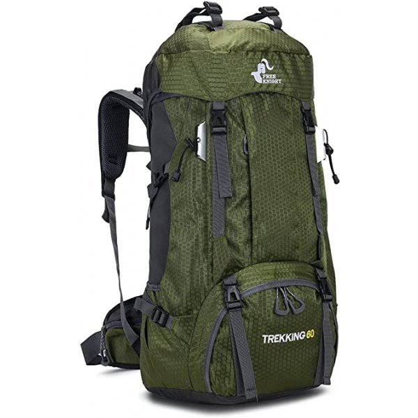 60L Waterproof Lightweight Hiking Backpack with Rain Cover,Outdoor Sport Travel Daypack for Climbing Camping Touring