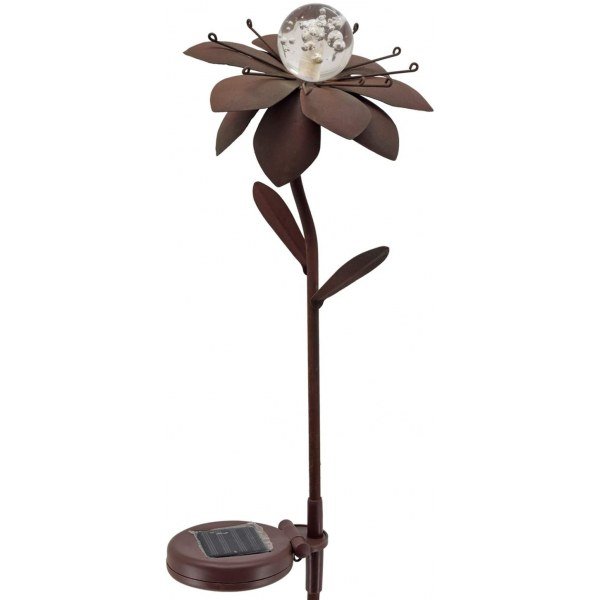 Solar Antique Lotus Garden Stake