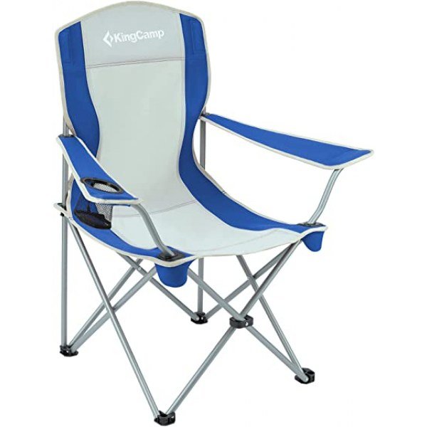 KingCamp Camping Lightweight Folding Portable Quad Chair with Mesh Cup Holder for Outdoor Hiking Fishing Picnic with Carry Bag