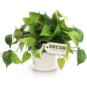 Faux Plants Indoor, Artificial Plants for Home Decor Indoor, Pothos Small Fake Plants - Fake Plants Decor and Decorative Plants, Fake Plant and Artificial Plant for Indoor and Outdoor - White Pot