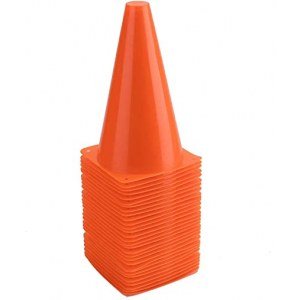 Bekith 30 Pack 9 inch Plastic Traffic Cones, Orange Soccer Traning Cones Plastic Agility Sports Cones, Indoor/Outdoor Use