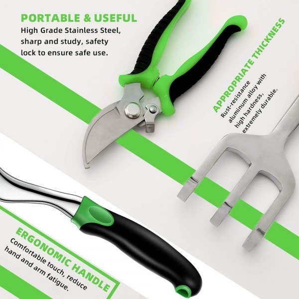 Garden Tools Set, 9 Piece Heavy - Image 3