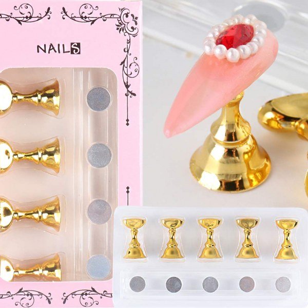2 Sets Golden Nail Tips Stand Holders - Image 2