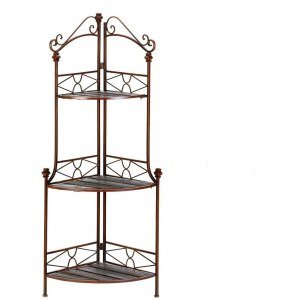 Rustic Corner Baker's Rack