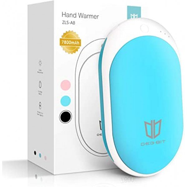 DEGBIT 3s Quick Heating 7800mAh Rechargeable Hand Warmer, 6-12H Long-Lasting Portable Electric Hand Warmers, USB Power Bank, Reusable Pocket Heater for Outdoor Sports, Winter Gifts for Men & Women