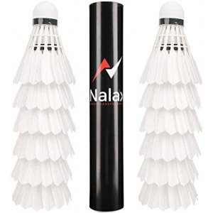 nalax Badminton Birdies12-Pack Professional Duck Feather Badminton Shuttlecocks Feather Ball with Great Durability Stability and Balance,Suitable for Professional Training Or Family Outdoor Sports