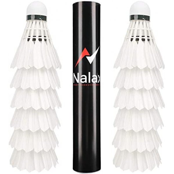 nalax Badminton Birdies12-Pack Professional Duck Feather Badminton Shuttlecocks Feather Ball with Great Durability Stability and Balance,Suitable for Professional Training Or Family Outdoor Sports