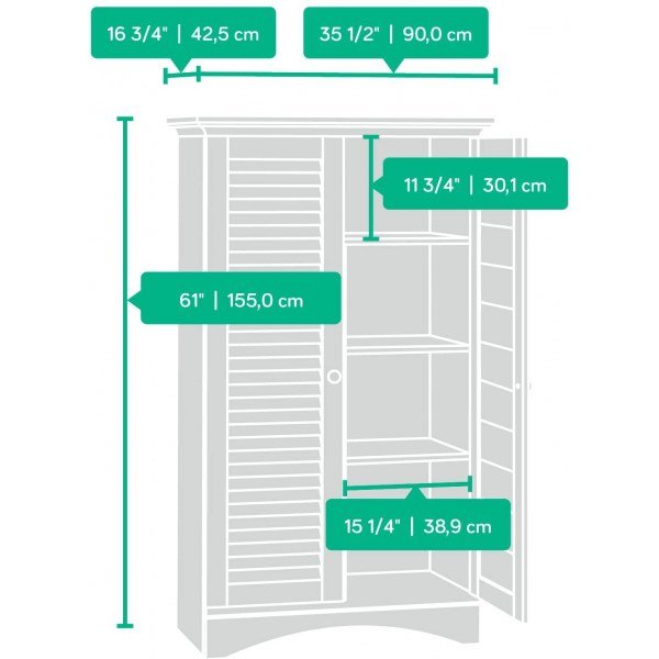 Sauder Harbor View Storage Cabinet, - Image 3