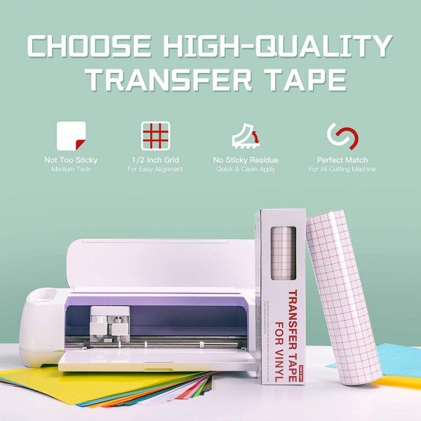 Clear Vinyl Transfer Paper Tape Roll-12 x 50 - Image 2