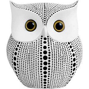 Owl Statue for Home Decor Accents Living Room Office Bedroom Kitchen Laundry House Apartment Dorm Bar, APPS2Car Little Crafted Buhos Decoration for Shelf Table Decor, BFF Gifts for Owls Lovers (White)