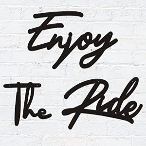 Bicycle Sign Metal Enjoy the Ride Sign Cycling Room Sign Bike Wall Decor Home Gym Wall Art Positive Signs Gift for Peloton Fan