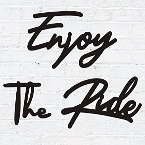 Bicycle Sign Metal Enjoy the Ride Sign Cycling Room Sign Bike Wall Decor Home Gym Wall Art Positive Signs Gift for Peloton Fan