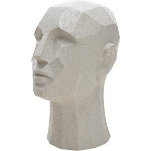 DN DECONATION Head Resin Sculpture for Home Office Decor,Black Shelves Accent Statue,Modern Tabletop Decorations,Large Men Sculptures,Abstract Male Bookshelf Objects,Gray Coffee Table Decors Gifts
