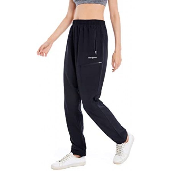 Rangsun Women's Trousers Spandex Outdoor Black Joggers Quick Dry Hiking Pants Athletic Workout Casual