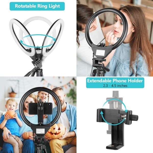 10'' Ring Light Tripod Stand,  LED Circle Lights - Image 2