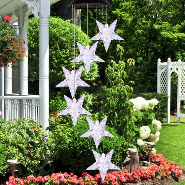 Color Changing LED Star Solar Wind Chimes - Image 3