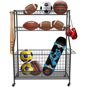 Lhysn Garage Sports Equipment Organizer Ball Storage Rack Black Garage Organizer