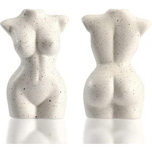Ink Painting Female Body Vase - Unique Cute Room Decor - Ceramic ? 12 cm Tall