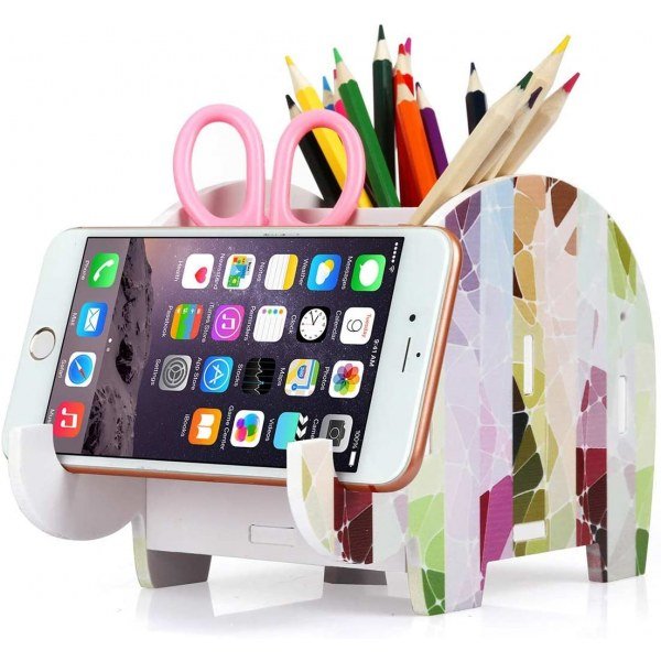Elephant Pencil Holder with Phone Holder - Image 2