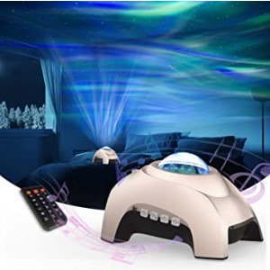 Northern Lights Aurora Projector, AIRIVO Galaxy Projector Music Speaker with White Noise, Star Projector Night Light for Kids Adults , Star Light Projector for Home Decor Bedroom/ Ceiling/Party (Gold)