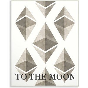 The Stupell Home Decor Collection Ethereum To The Moon Oversized Wall Plaque Art, 12.5 x 0.5 x 18.5, Proudly Made in USA