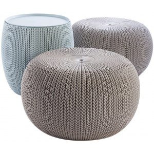 Keter Urban Knit Pouf Ottoman Set