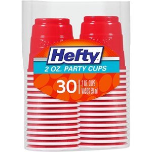 Hefty Mini-Me Plastic Cups, Red, 2 Ounce, 30 Count (Pack of 10), 300 Total