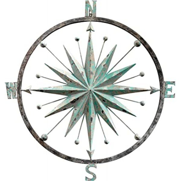 Design Toscano Winds Compass Rose Wall Sculpture, Verdigris